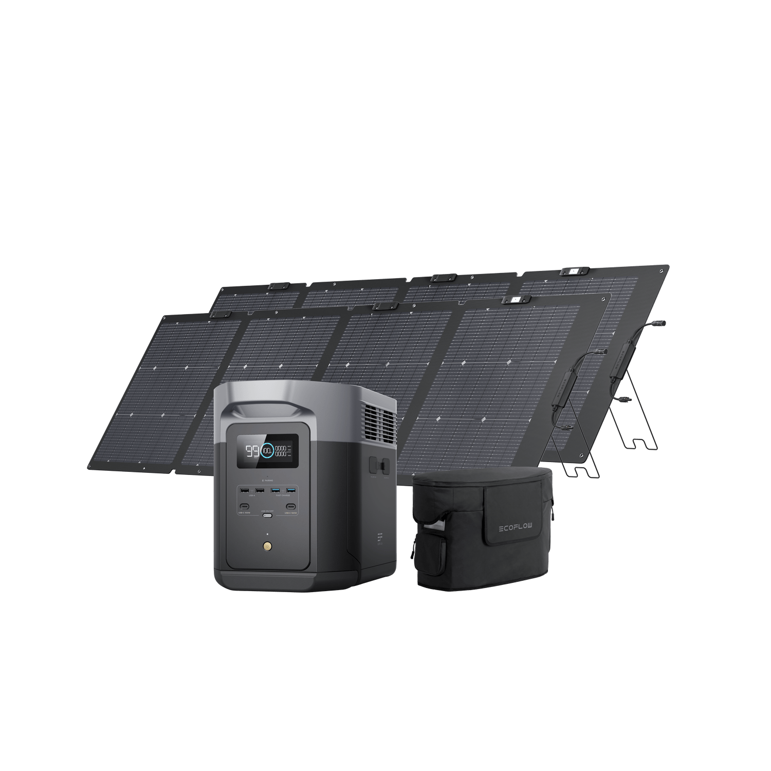 Load image into Gallery viewer, EcoFlow US D2M-bundle 2*220W + DELTA 2 Max + Free Bag EcoFlow DELTA 2 Max Solar Generator (PV220W)