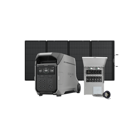 EcoFlow DELTA Pro 3 + 1*400W + Transfer Switch (306A) EcoFlow DELTA Pro 3 Portable Power Station + 400W Portable Solar Panel + Transfer Switch (306A)