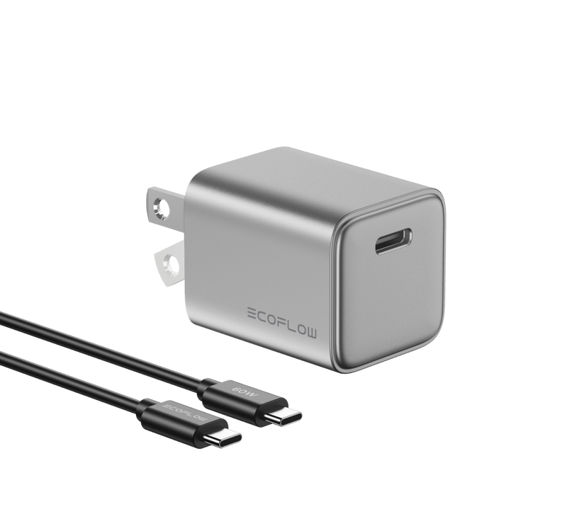 Load image into Gallery viewer, EcoFlow Accessory RAPID 20W GaN Charger with 60W Cable EcoFlow RAPID 30W GaN Charger with 60W Cable
