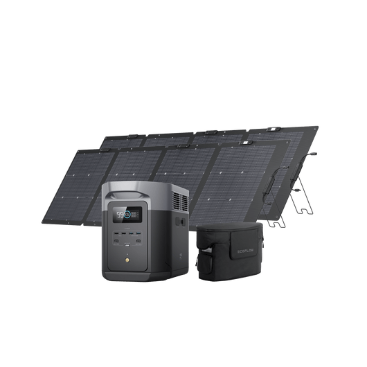 EcoFlow US D2M-bundle 2*220W + DELTA 2 Max + Free Bag EcoFlow DELTA 2 Max Solar Generator (PV220W)