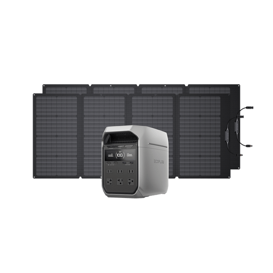 EcoFlow US Bundle DELTA 3 Plus + 160W Solar Panel x 2 EcoFlow DELTA 3 Series Solar Generator (PV160W)