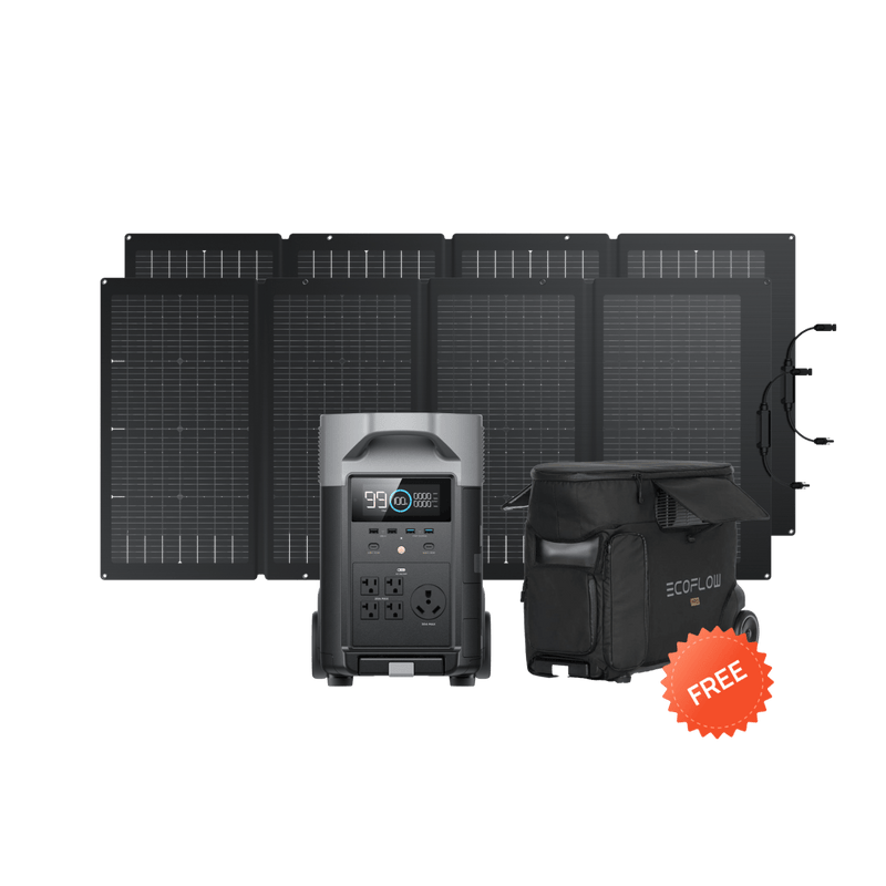 Load image into Gallery viewer, EcoFlow US Standalone DELTA Pro + 2*220W Portable Solar Panel + Free Bag EcoFlow DELTA Pro Portable Power Station
