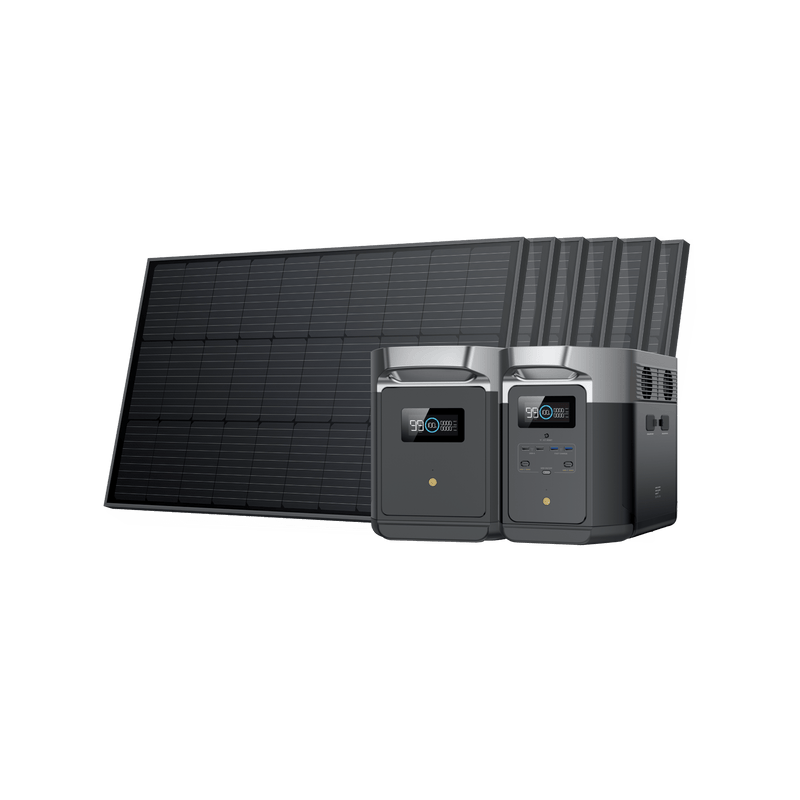 Load image into Gallery viewer, EcoFlow US Bundle 6*100W Rigid Solar Panel + DELTA Max (2000) + DELTA Max Smart Extra Battery EcoFlow DELTA Max Portable Power Station + 6*100W Rigid Solar Panel + DELTA Max Smart Extra Battery
